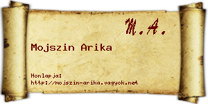 Mojszin Arika névjegykártya